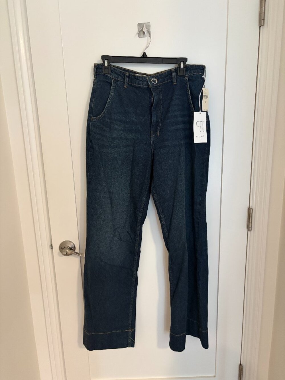 Pilcro Dark Blue Wide-Leg Jeans